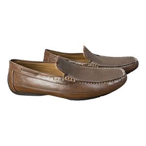 Madden Loafers Driving Textured Brown Leather Slip‎ On Shoes Men Size 10M